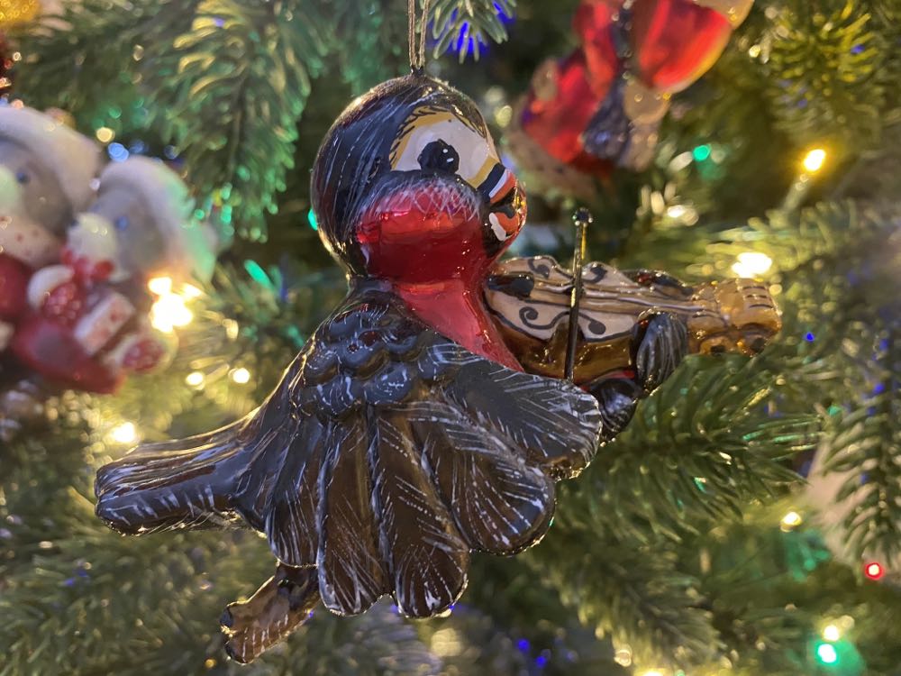 Bird With Violin / Ptaszek grający na skrzypcach  ornament collectible - Main Image 2