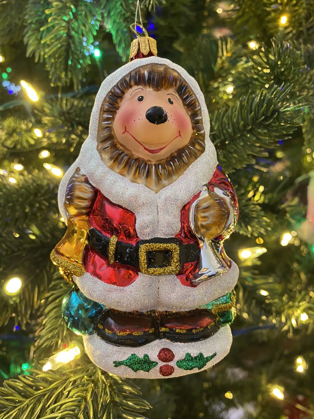 Hedgehog in Christmas clothes / Jeż w świątecznym ubranku  ornament collectible - Main Image 1