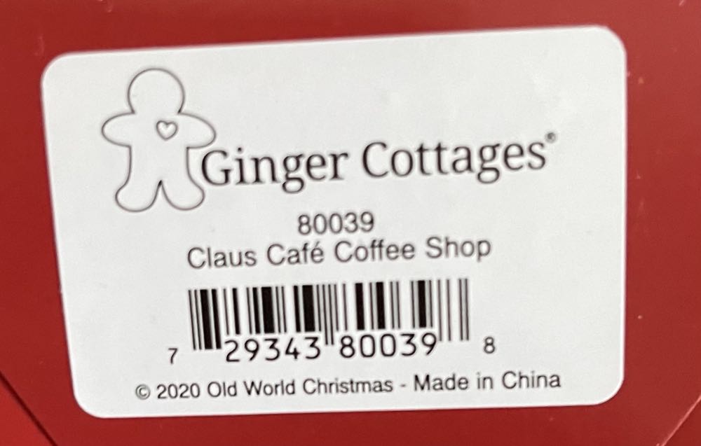 80039 Ginger Cottages - Claus Cafe Coffee Shop  ornament collectible - Main Image 2