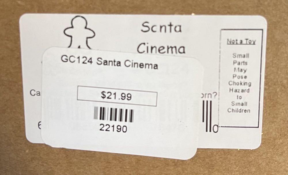GC124 Ginger Cottages - Santa Cinema  ornament collectible - Main Image 2