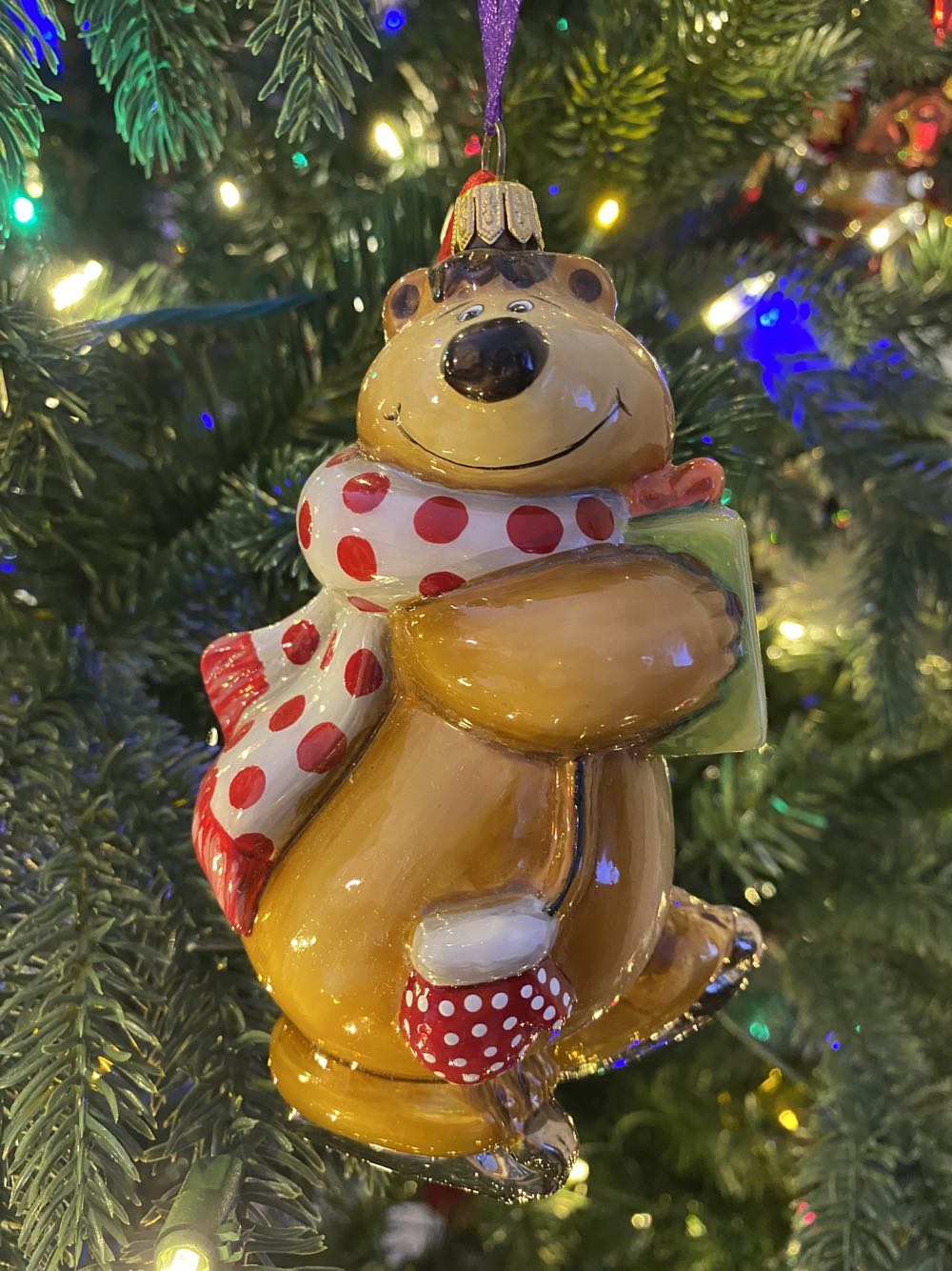 Bear On Skates (brown)/ Miś Na Łyżwach (brązowy) ornament collectible - Main Image 1