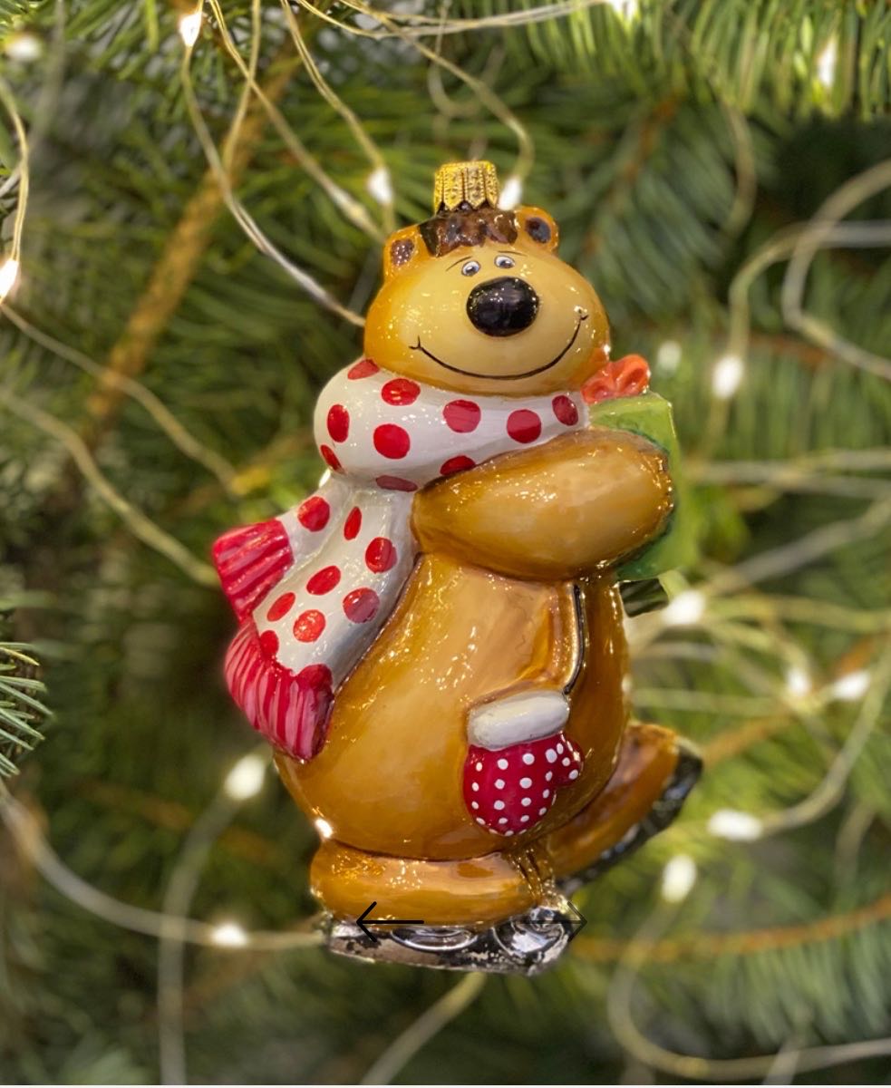 Bear On Skates (brown)/ Miś Na Łyżwach (brązowy) ornament collectible - Main Image 3