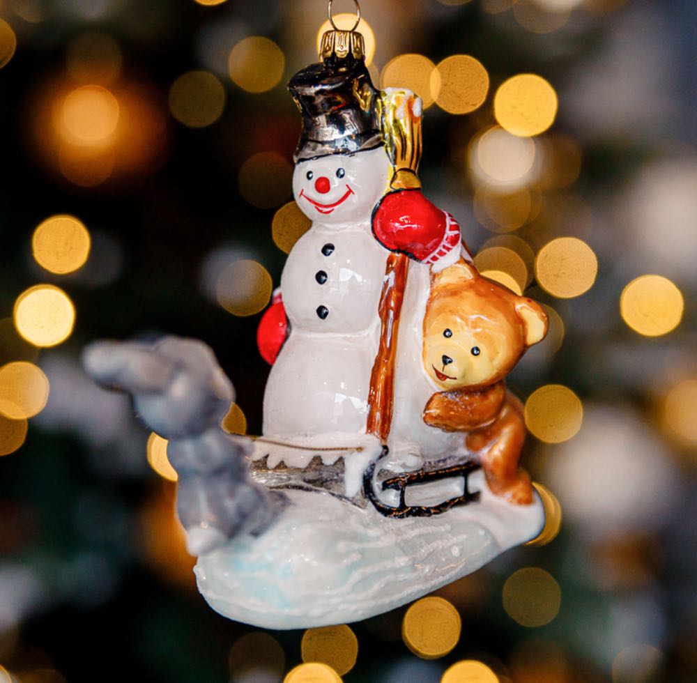 Snowman With Animals / Zimowa Przygoda  ornament collectible - Main Image 3