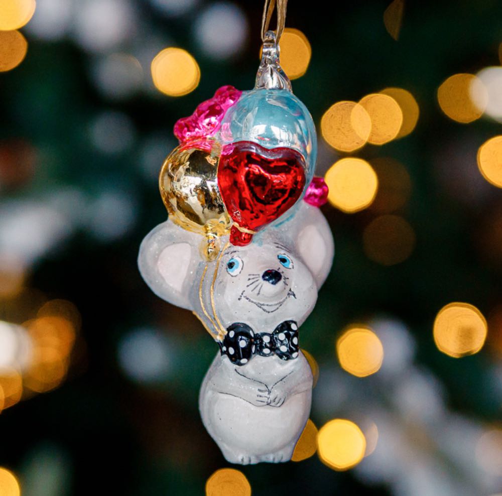 Mouse With Balloons / Mysz Z Balonami  ornament collectible - Main Image 3