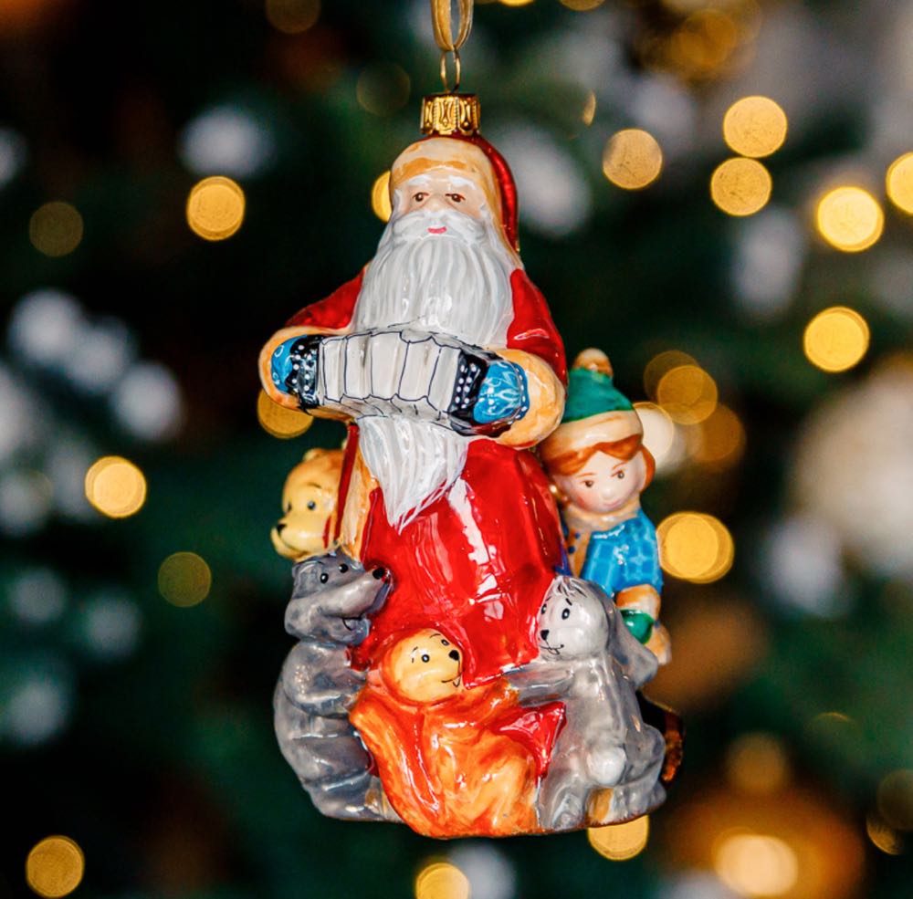 SANTA WITH FORREST ANIMALS / Mikołaj I Leśne Zwierzęta  ornament collectible - Main Image 3