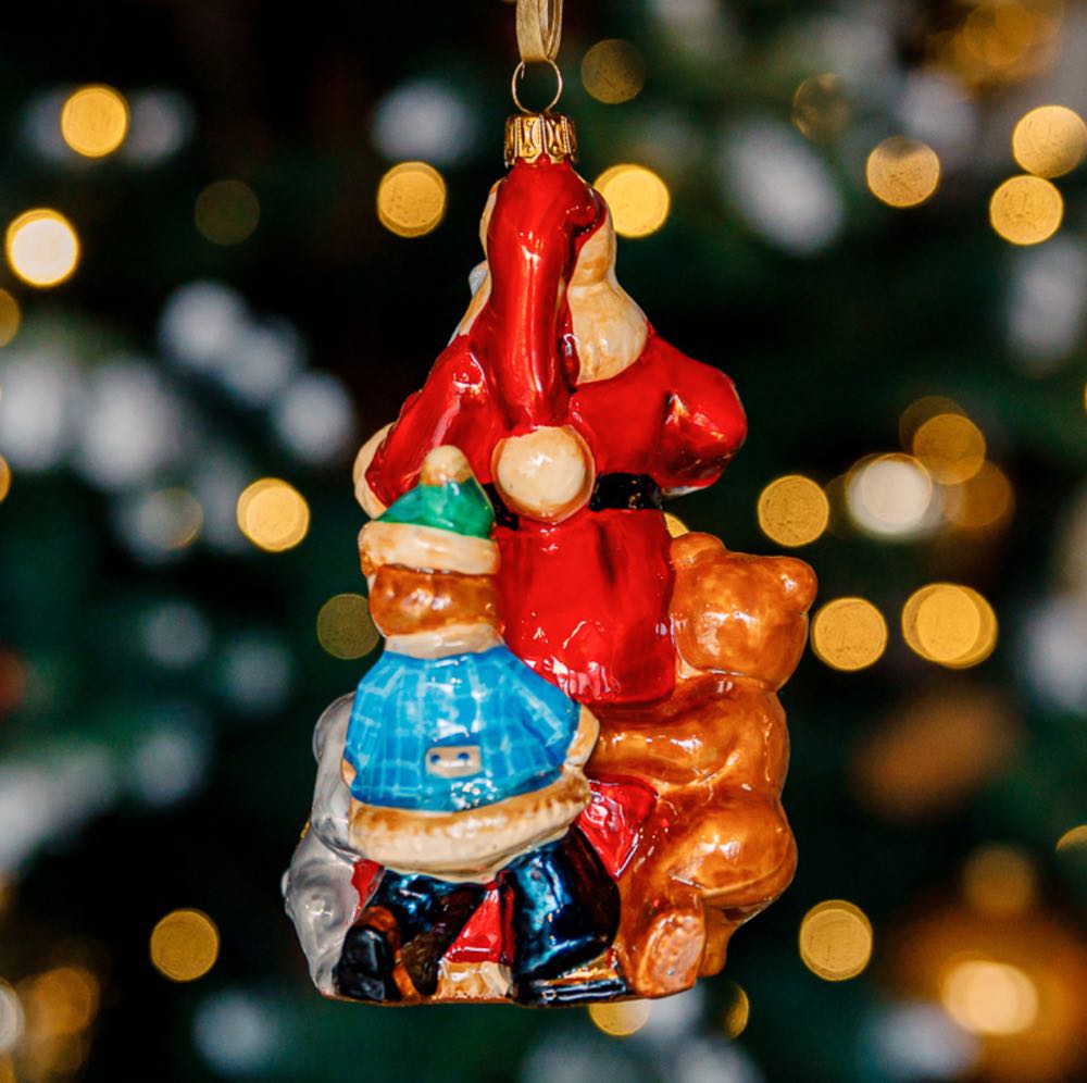 SANTA WITH FORREST ANIMALS / Mikołaj I Leśne Zwierzęta  ornament collectible - Main Image 4