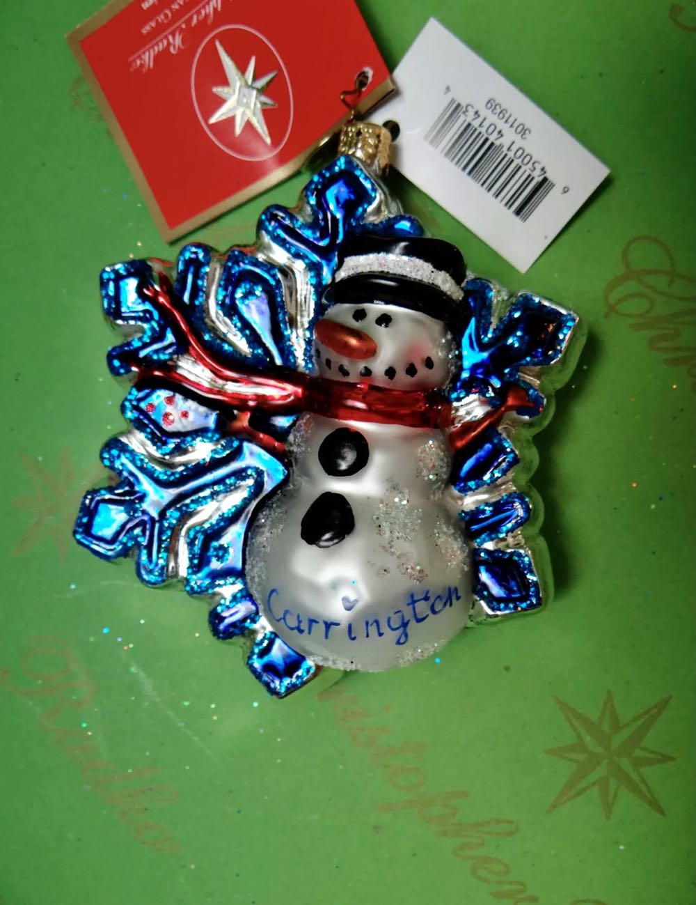 Children’s Art Project - Snowman  ornament collectible - Main Image 3