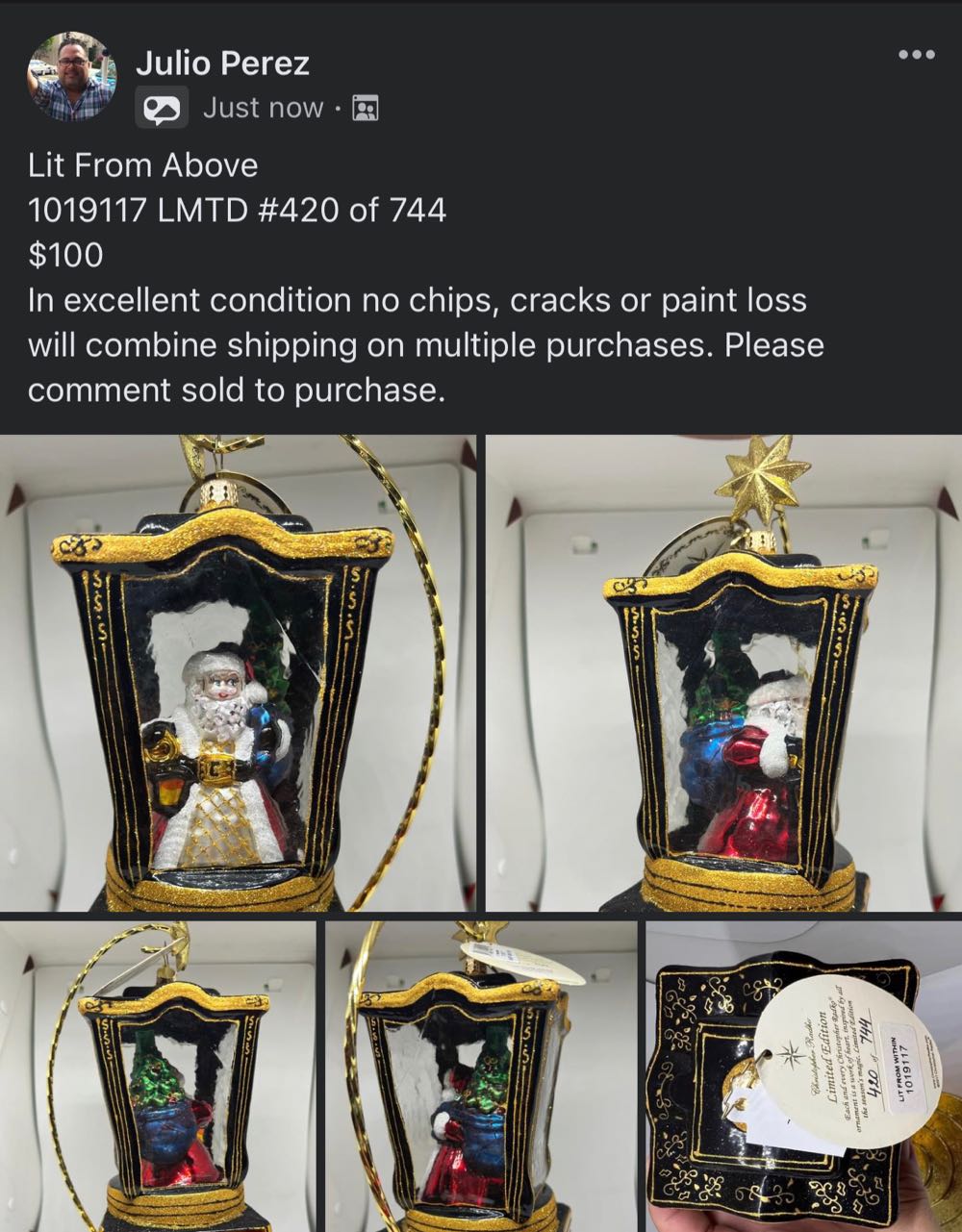 Lit From Within - 1019117 (Santa) ornament collectible - Main Image 4