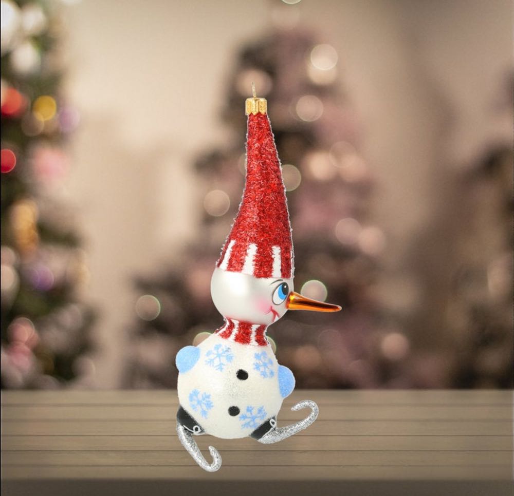 Big Crazy Skater Snowman  ornament collectible - Main Image 3