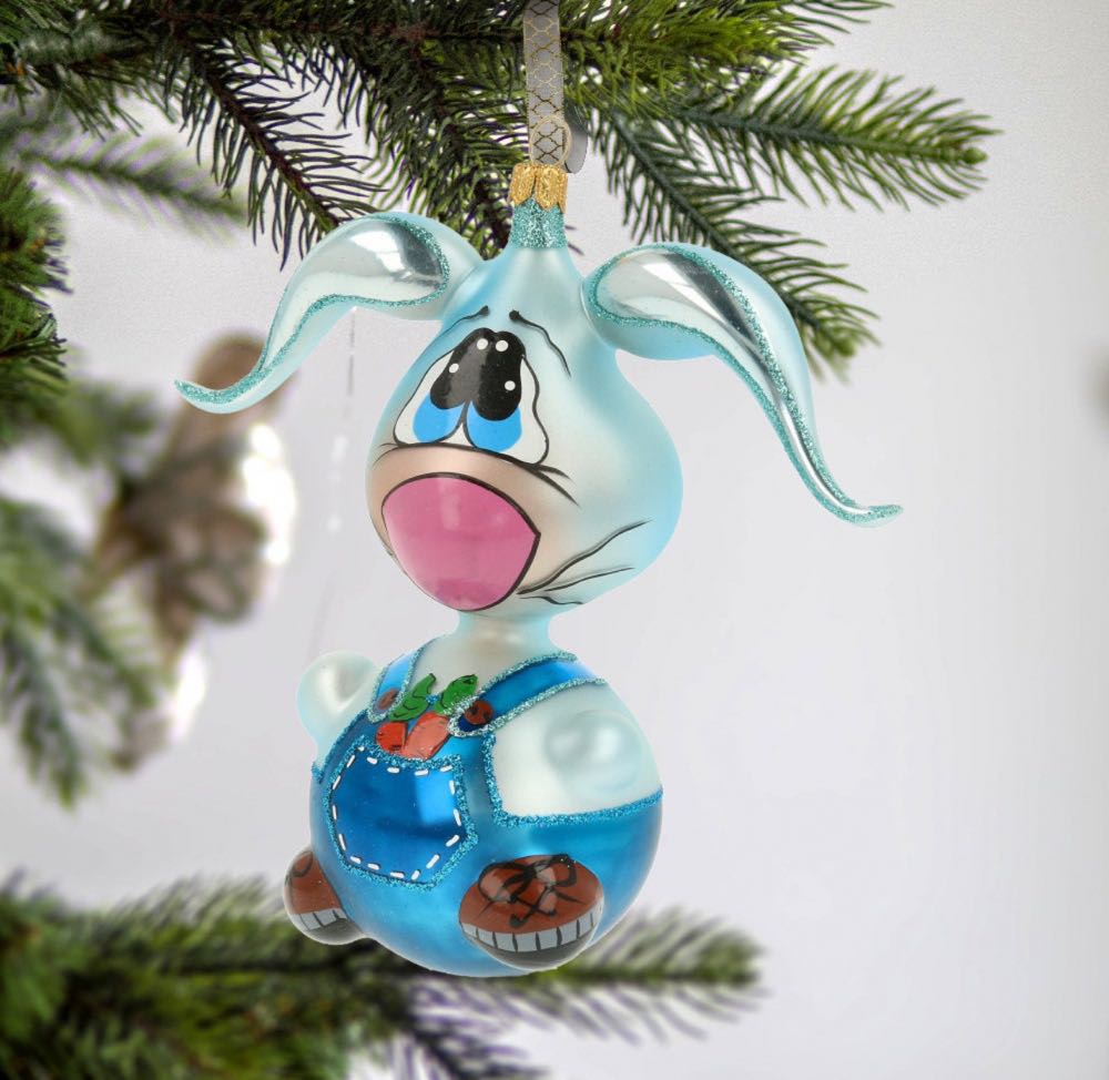 Baby Blue Bunny  ornament collectible - Main Image 2
