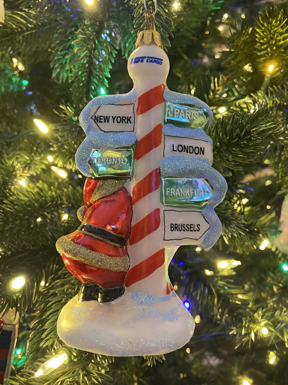 Santa By Road Sign / Mikołaj Przy Drogowym Znaku  ornament collectible - Main Image 2