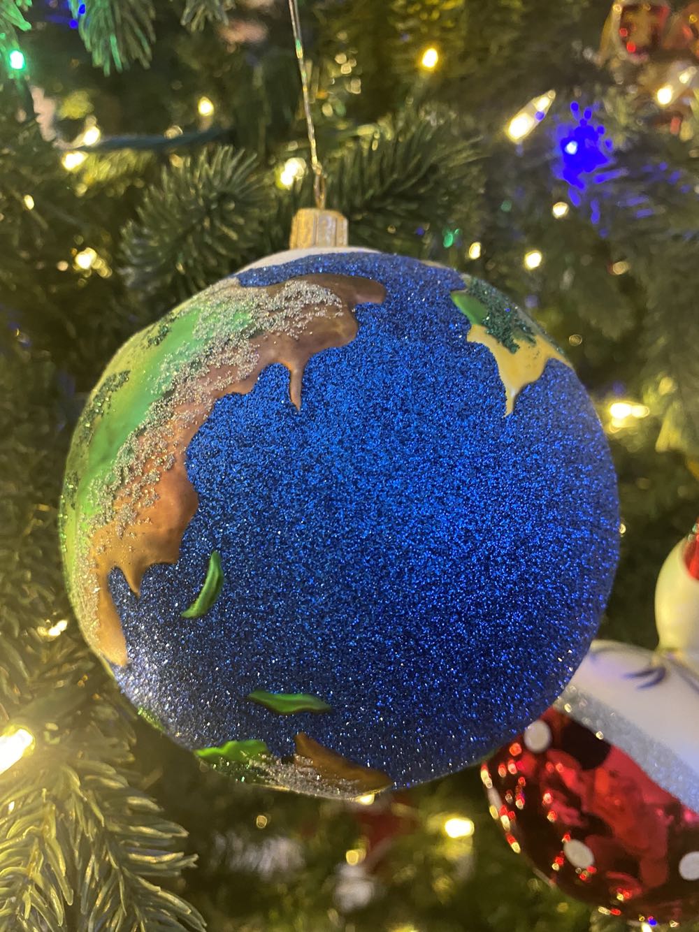 Airplane And Globe (blue) / Samolot I Kula Ziemska (niebieska)  ornament collectible - Main Image 2