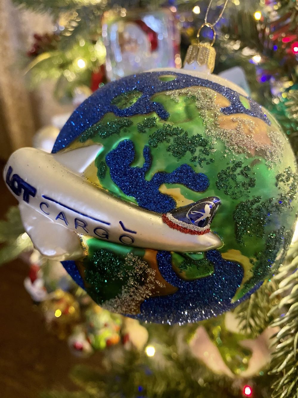 Airplane And Globe (blue) / Samolot I Kula Ziemska (niebieska)  ornament collectible - Main Image 4