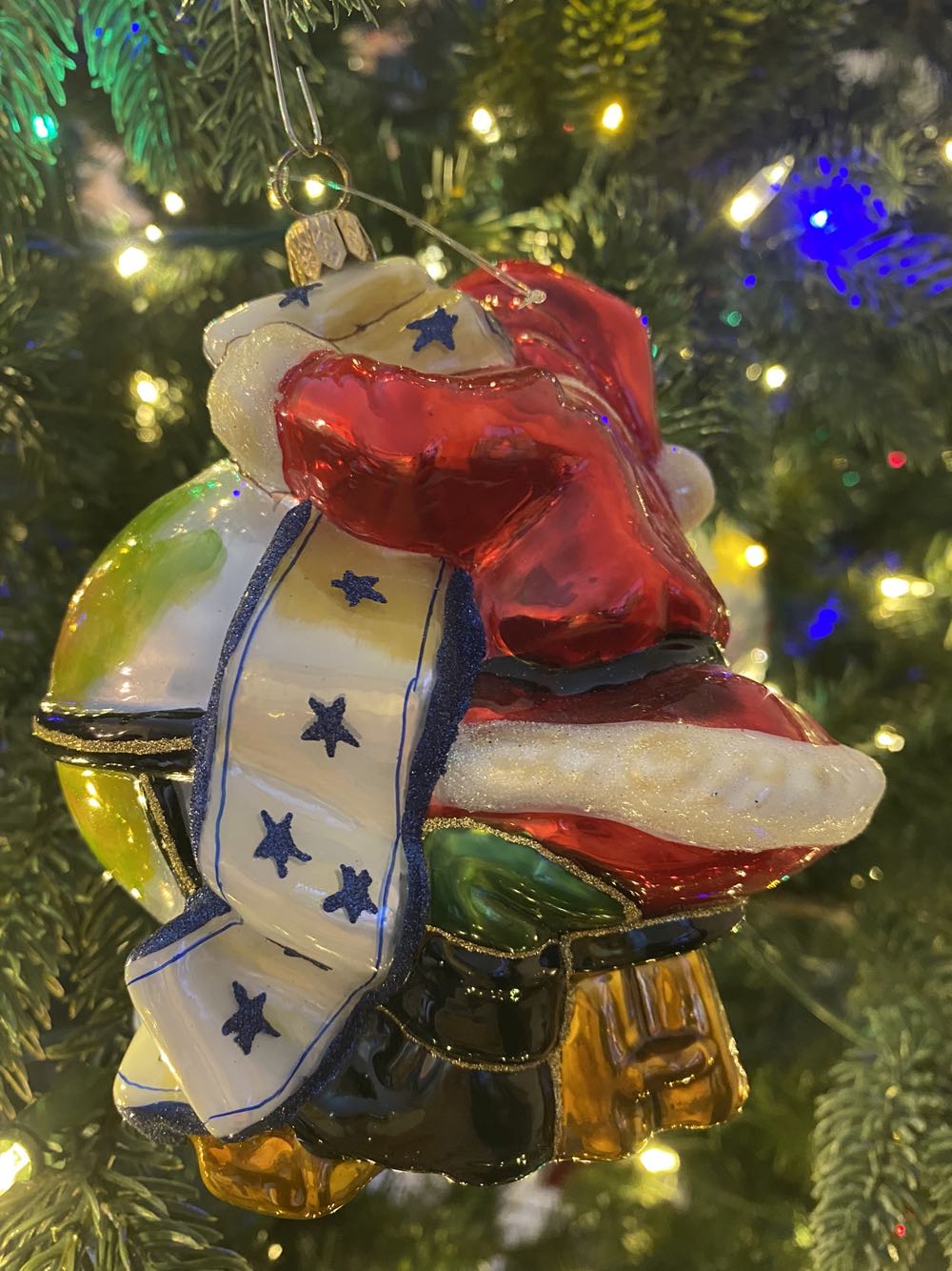 Santa With A Globe / Mikołaj Z Globusem  ornament collectible - Main Image 2