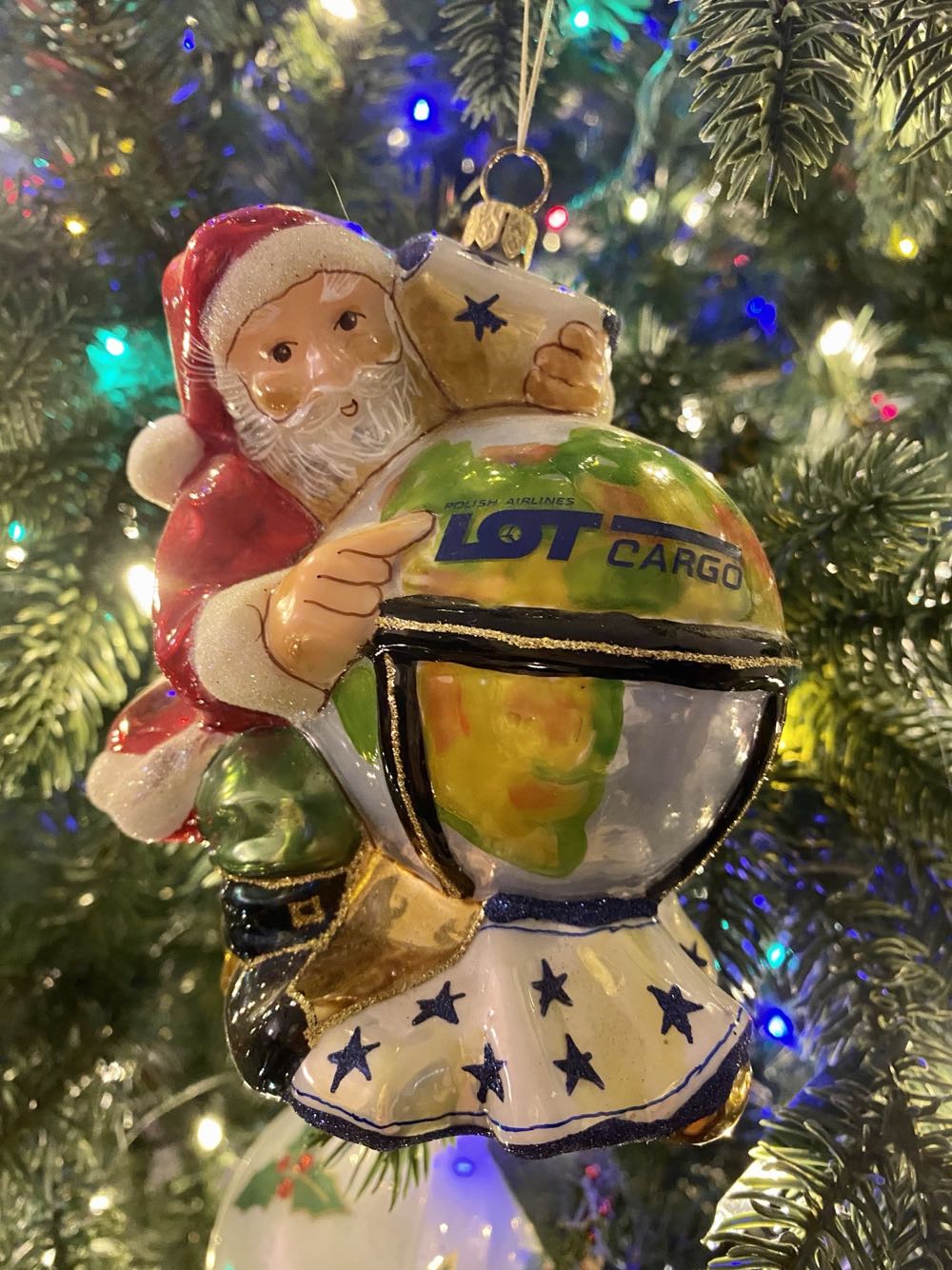 Santa With A Globe / Mikołaj Z Globusem  ornament collectible - Main Image 3