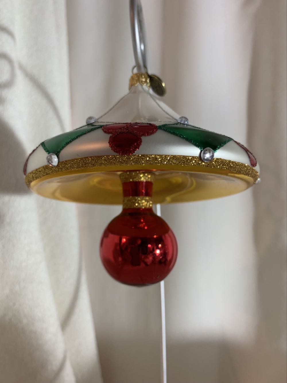 Umbrella W/ Holly Drop  (Christmas Tree Ornament) ornament collectible - Main Image 2