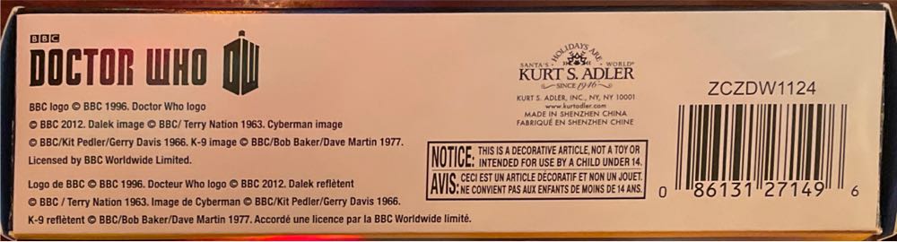 Doctor Who Ornament Gift Set - Doctor Who (Doctor Who) ornament collectible [Barcode 086131271496] - Main Image 3