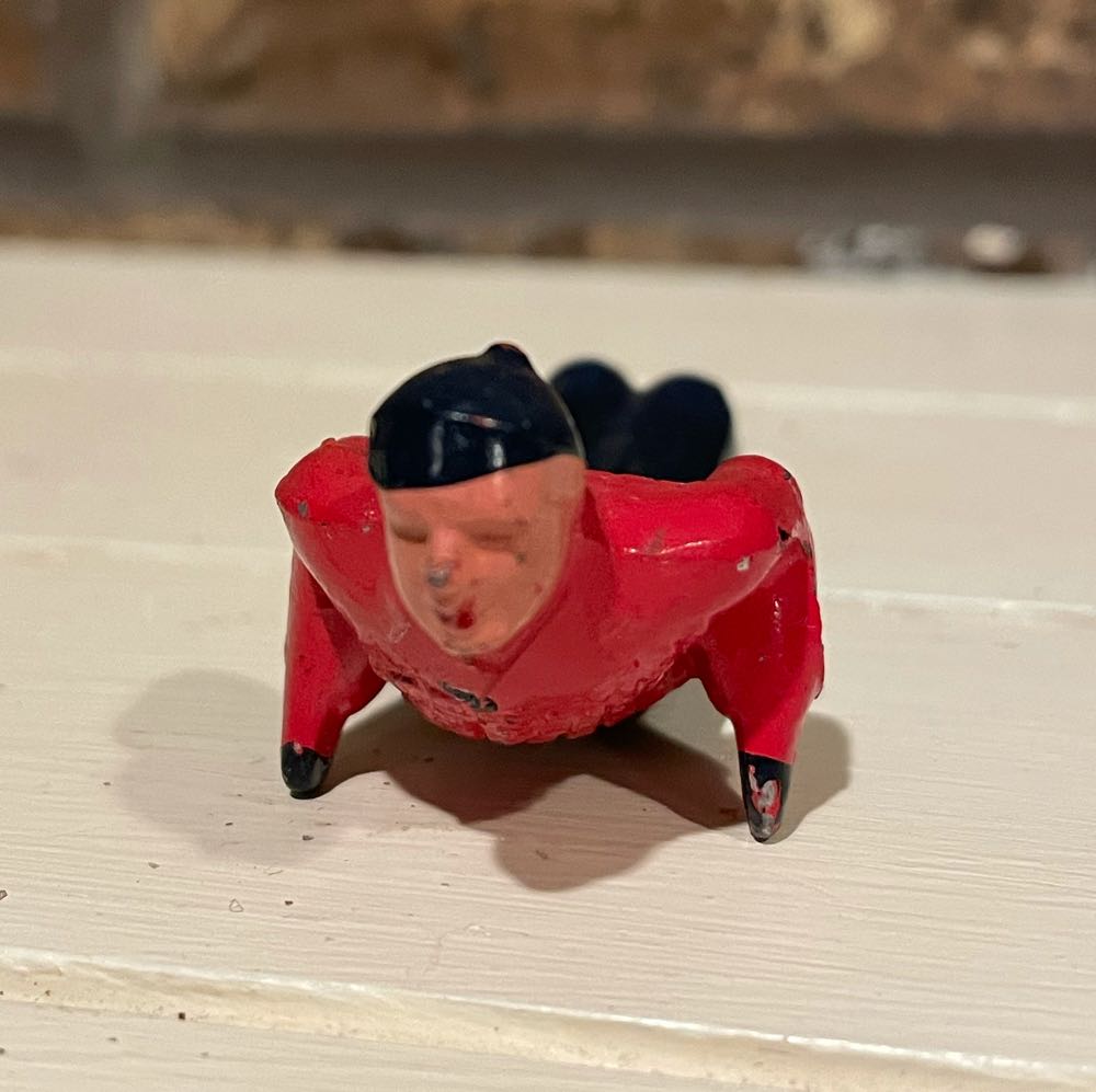 Barclay - Man On Sled - 497 - Sledder (Putz Villager) ornament collectible - Main Image 2