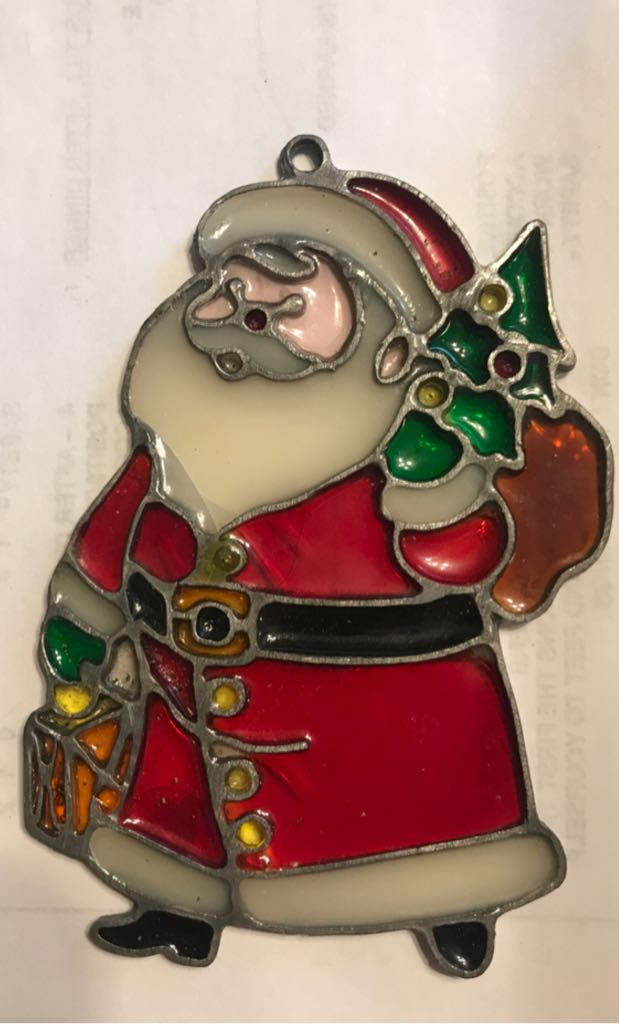Stained Glass Santa  ornament collectible - Main Image 1