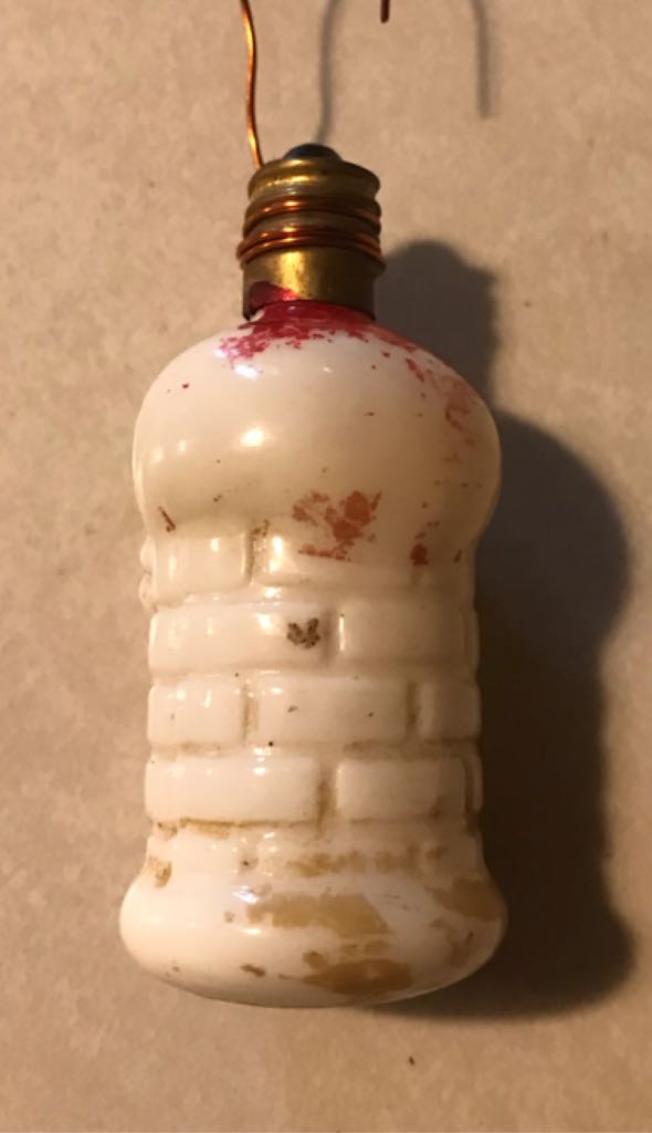 Milk Glass - Figural Bulb - Santa Going Down Chimney - Santa (C6 Light Bulb) ornament collectible - Main Image 2