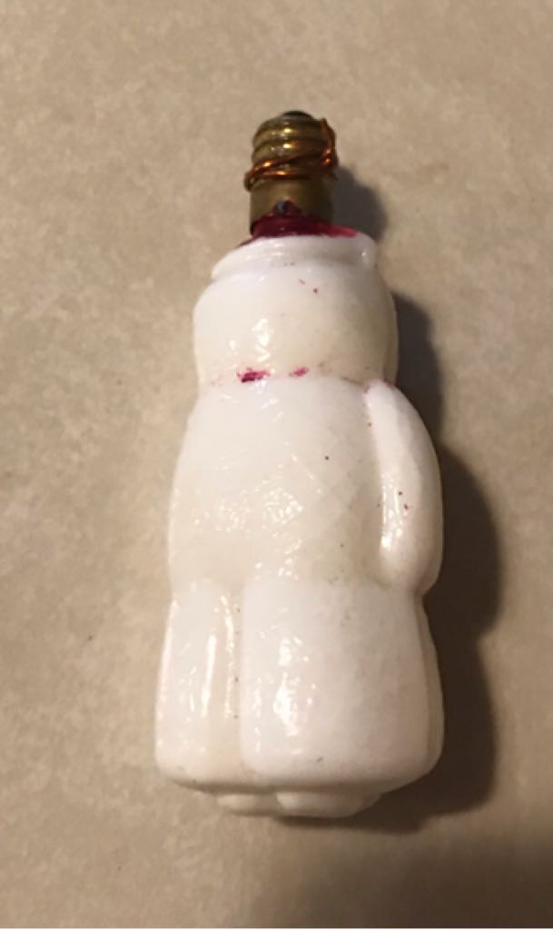 Milk Glass - Figural Bulb - Snowman - Snowman (C6 Light Bulb) ornament collectible - Main Image 2