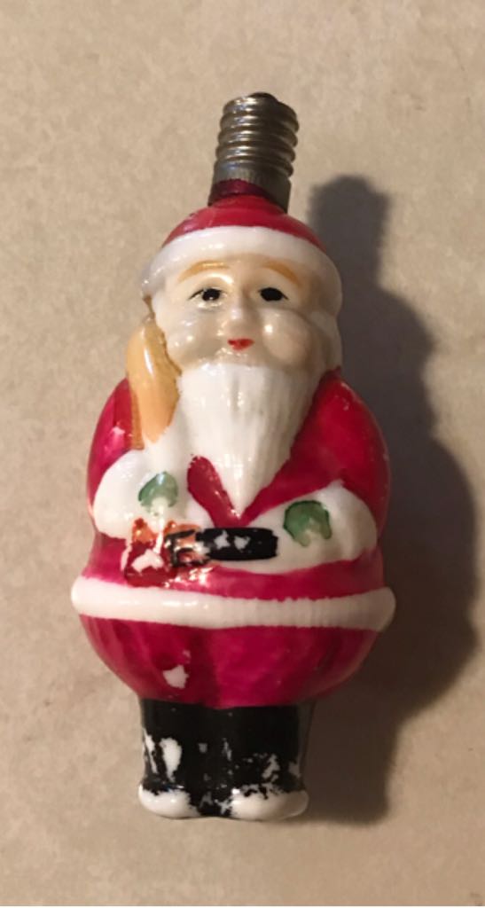 Milk Glass - Figural Bulb - Santa - Santa (C6 Light Bulb) ornament collectible - Main Image 1
