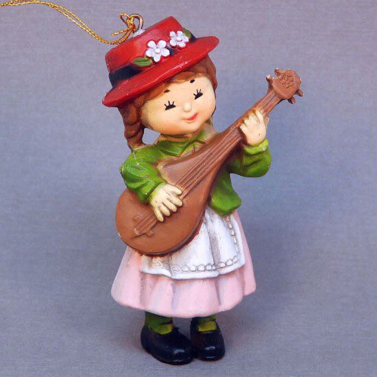 Bradford - Just For You - Girl With Mandolin - Pink Dress - Just For You (Children) ornament collectible - Main Image 1