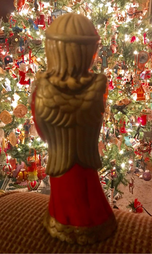 Paper Mache - Angel - (Set 1) - Holding Lamb - Red Robe - With Lamb (Angel) ornament collectible - Main Image 2