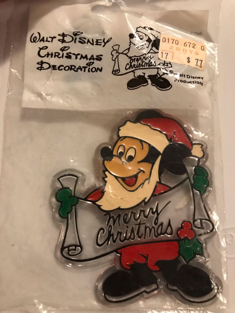 Walt Disney Productions - Mickey With Merry Xmas Sign  ornament collectible - Main Image 2