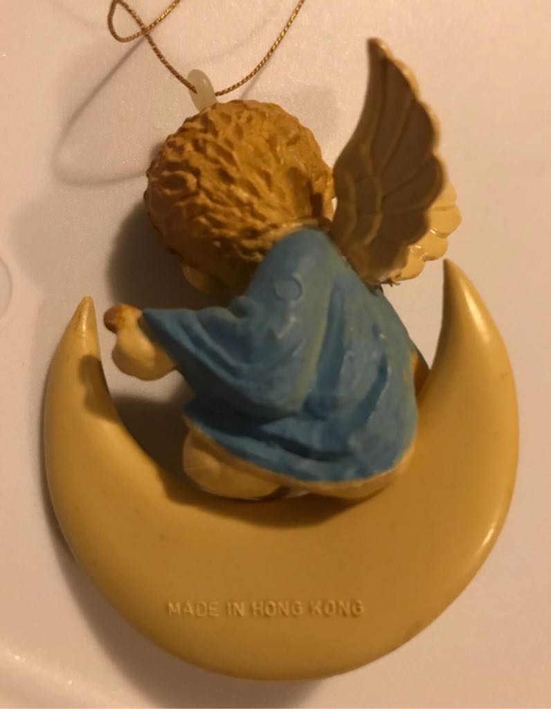 Cherub On Moon With Mandolin  ornament collectible - Main Image 2