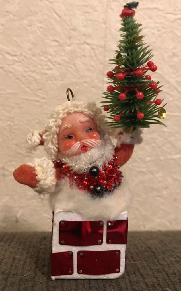 Bead & Sequin - Santa In Chimney - Santa (Pins & Sequins) ornament collectible - Main Image 1