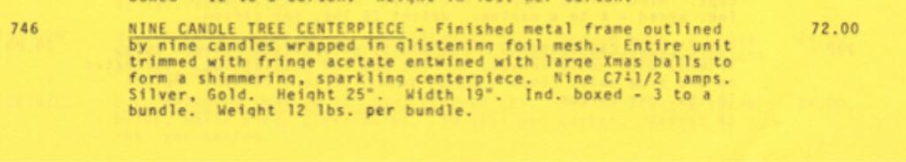 MIROSTAR - No. 746 18.5” Nine Light Candle Tree  (Artistry In Christmas Lighting) ornament collectible - Main Image 2