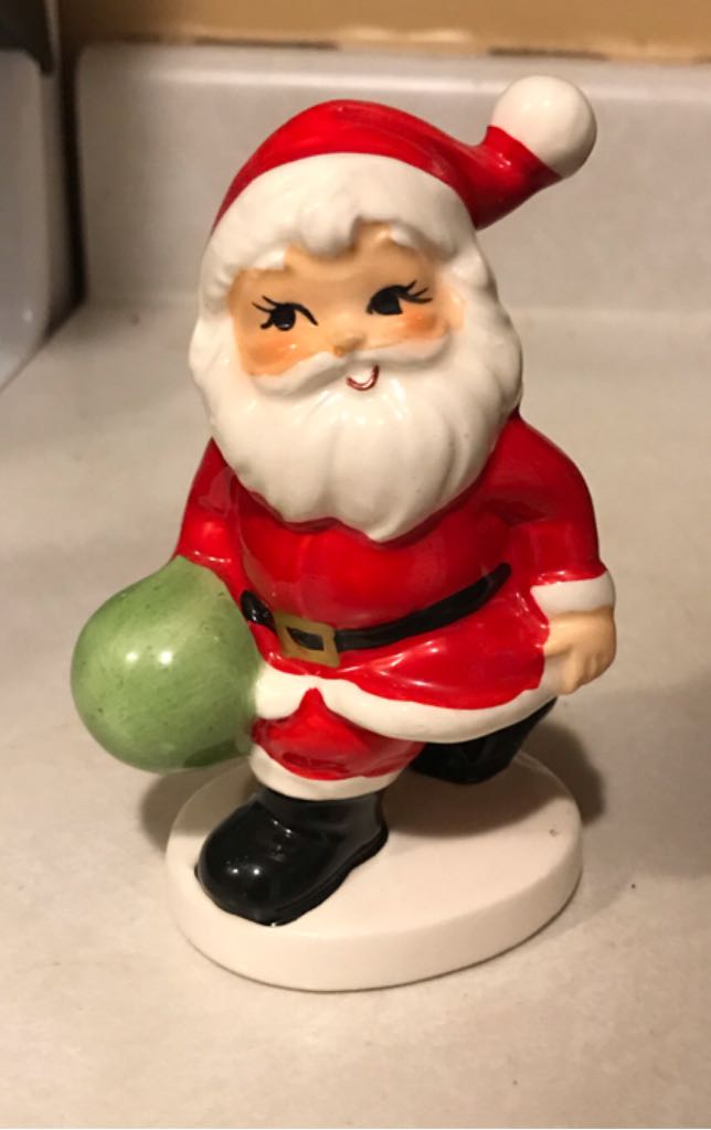 Norcrest - Bowling Santa  (Place Card Holder) ornament collectible - Main Image 1