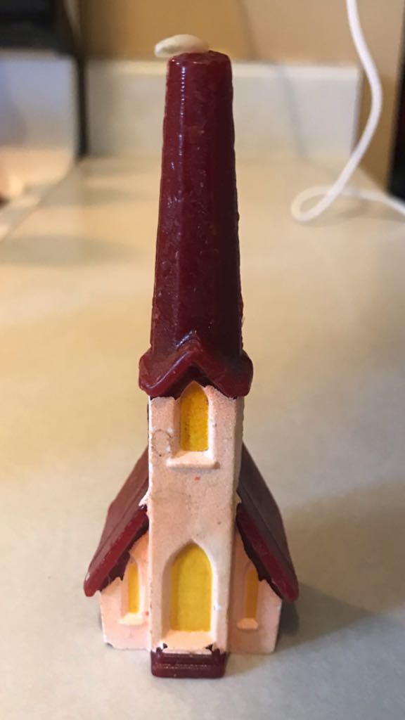 Gurley - Christmas - 4.75” - Church - White - Steeple - Red - Church (Christmas - Candle) ornament collectible - Main Image 1