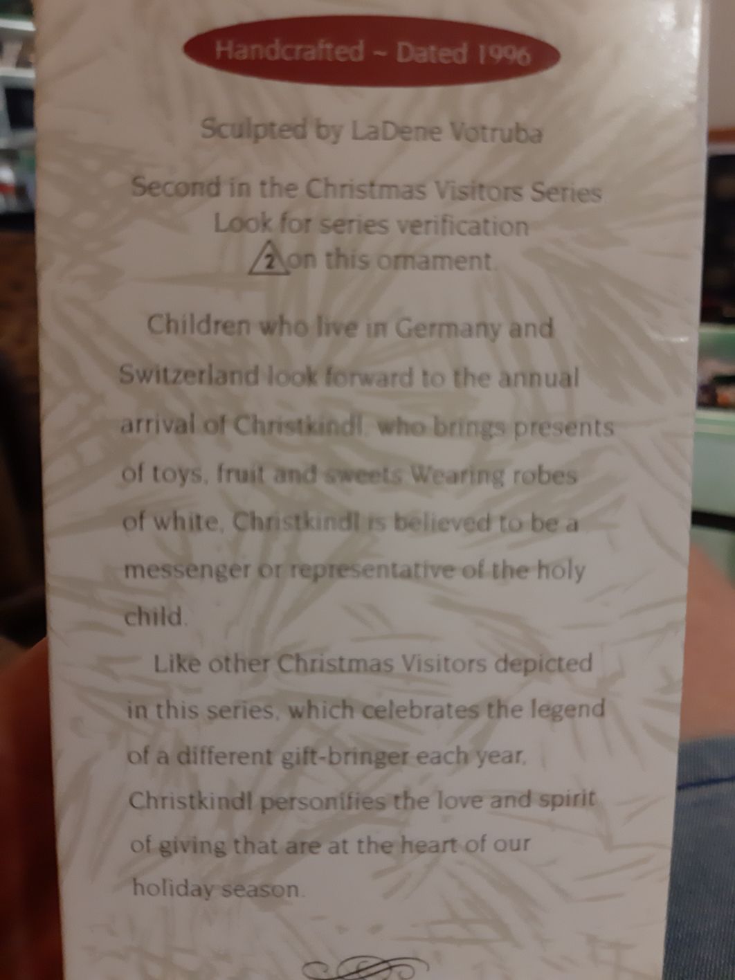 Christmas Visitors #2 Chriskindl - Christmas Visitors (Collectible Series) ornament collectible - Main Image 2