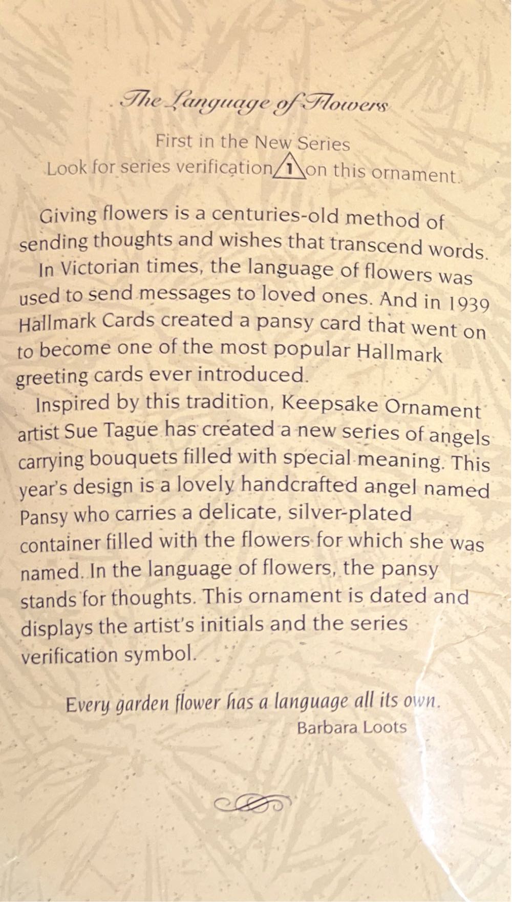 Pansy Angel - The Language Of Flowers (Angel) ornament collectible - Main Image 3