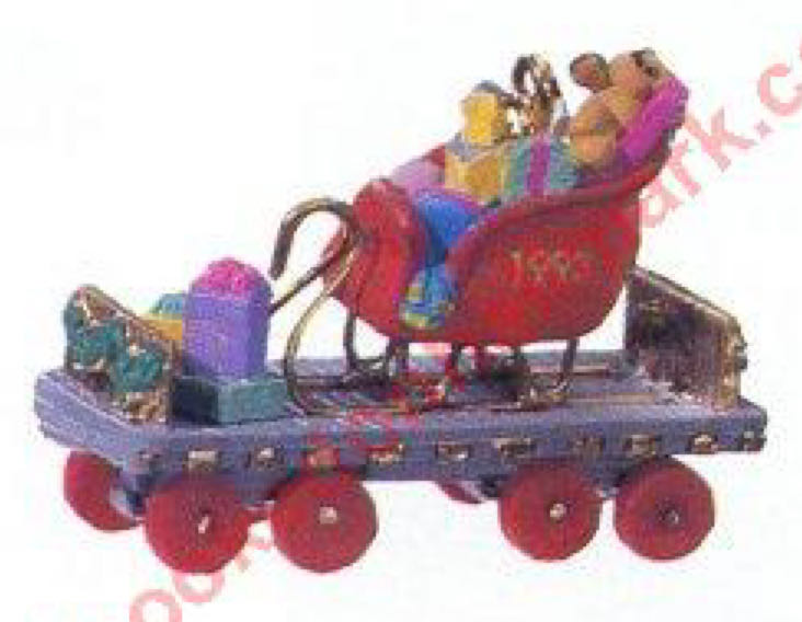 Noel R.R. - 1993 - #5 - Flatbed Car - Noel Railrod (Collectible Series - Miniature) ornament collectible - Main Image 2