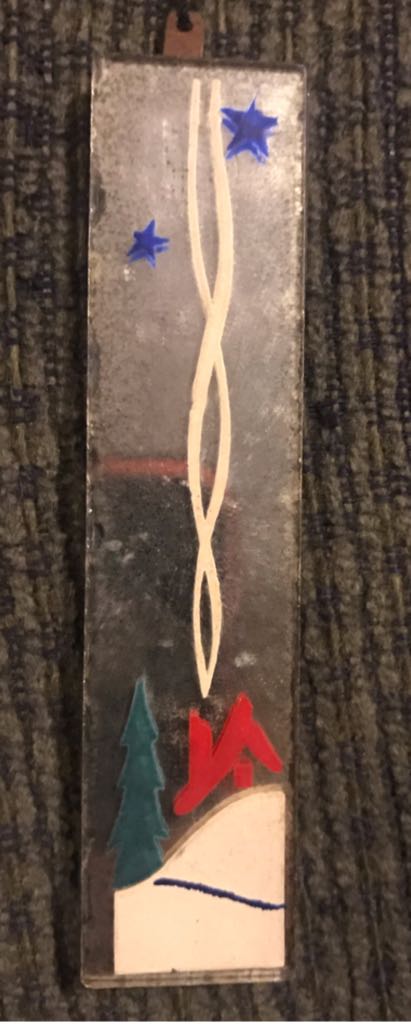 Mirrorette - Candle With Holly/House With Smoke - Mirrorette (Painted Mirrors) ornament collectible - Main Image 2