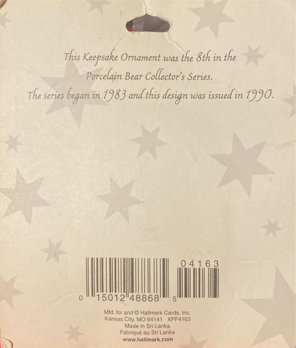 Porcelain Bear - 1990 - #8 - Porcelain Bears (Collectible Series) ornament collectible - Main Image 3