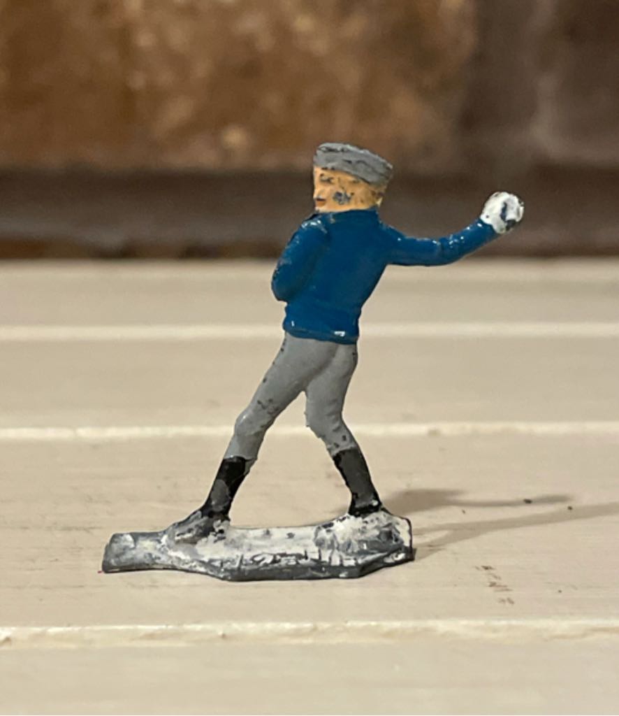 Hans Heinrichsen - Putz - Boy Throwing Snowball - Winter Scene (Putz Villager) ornament collectible - Main Image 2
