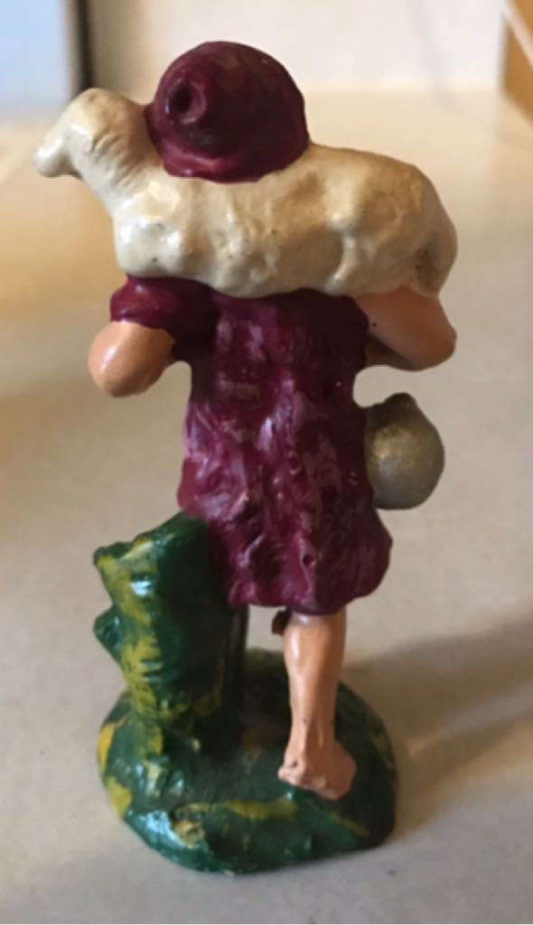 Japan - (Set 6) - Shepherd - Lamb On Shoulders - Shepherd (Nativity) ornament collectible - Main Image 2