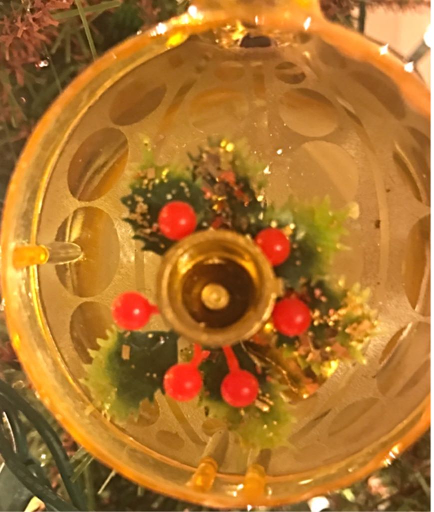 Jewelbrite - (Set 21) - Orb - Open - Yellow - Gold Bell & Holly - Bell (3D Diorama) ornament collectible - Main Image 1