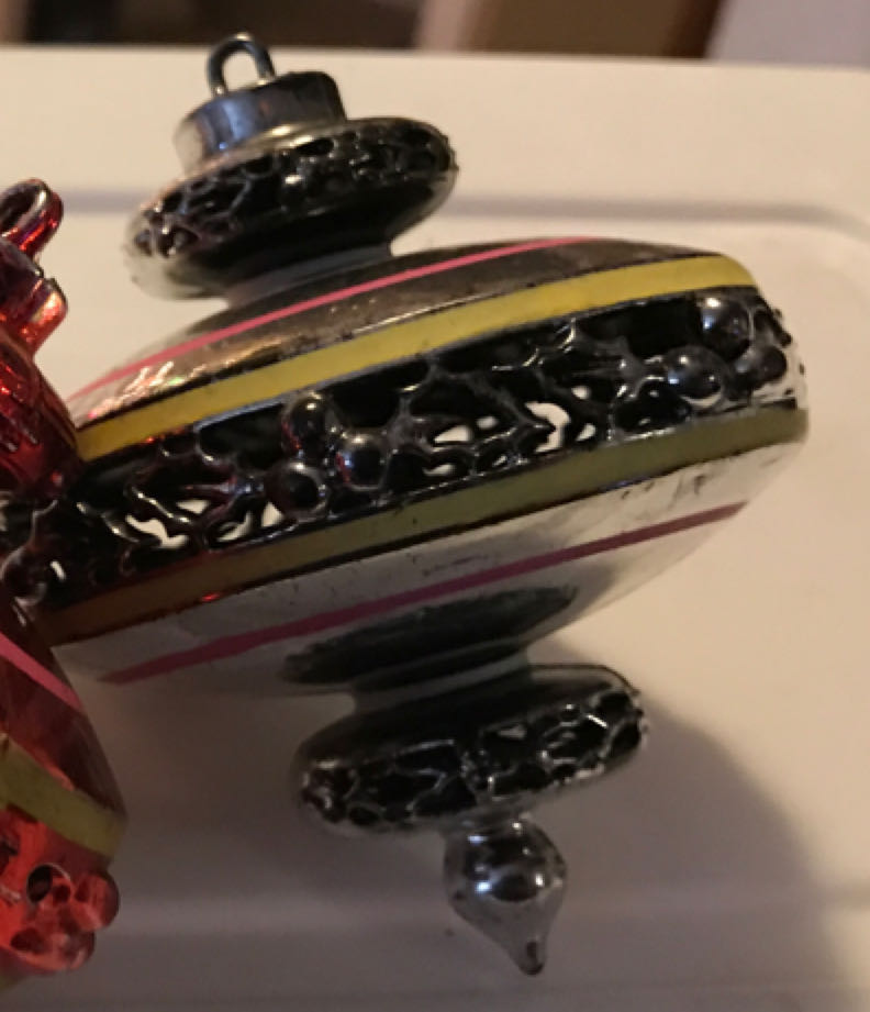 Jewelbrite - Orb - Open - White - Silver Ornament, Evergreen & Berries