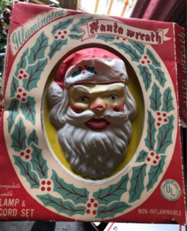 NOMA - Illimunated Santa Wreath - Flatback (Christmas Electric Lights) ornament collectible - Main Image 2