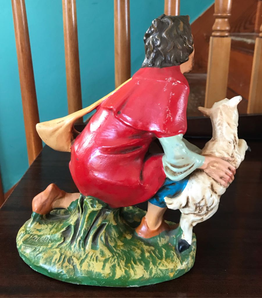 Fontanini - (Set 3) - Shepherd - Kneeling With Lamb - Shepherd (Nativity) ornament collectible - Main Image 2