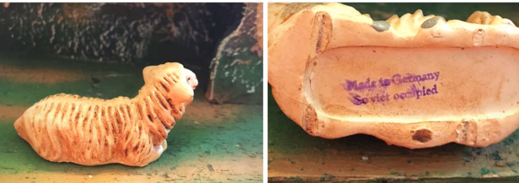 Marolin - (Set 3) - Animal - Sheep - Supine To Left - Animals (Nativity) ornament collectible - Main Image 2