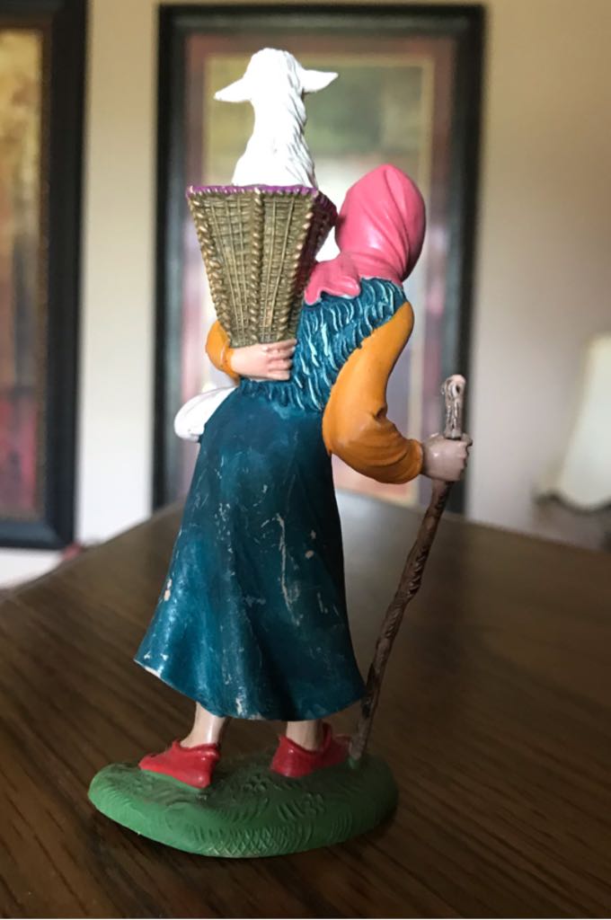 Fontanini - (Set 1) - #197 - Shepherd - Girl With Lamb In Basket - Shepherd (Nativity) ornament collectible - Main Image 2