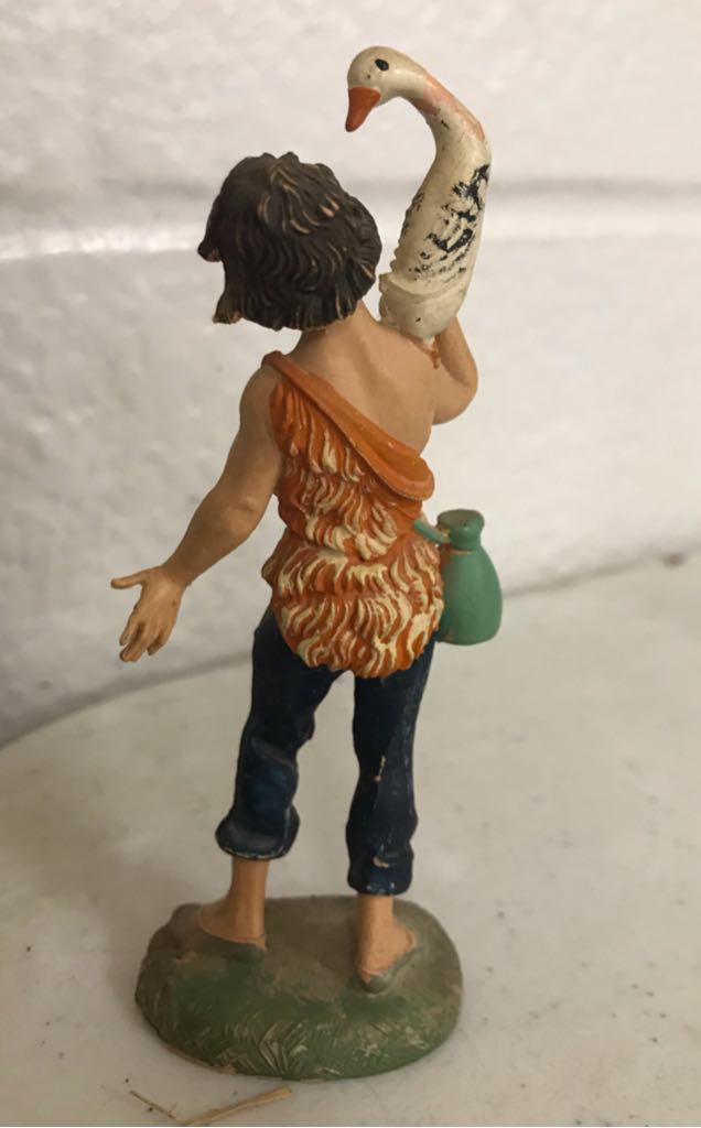 Fontanini - (Set 1) - #107 - Village - Boy With Goose On Shoulder - Villager (Nativity) ornament collectible - Main Image 2