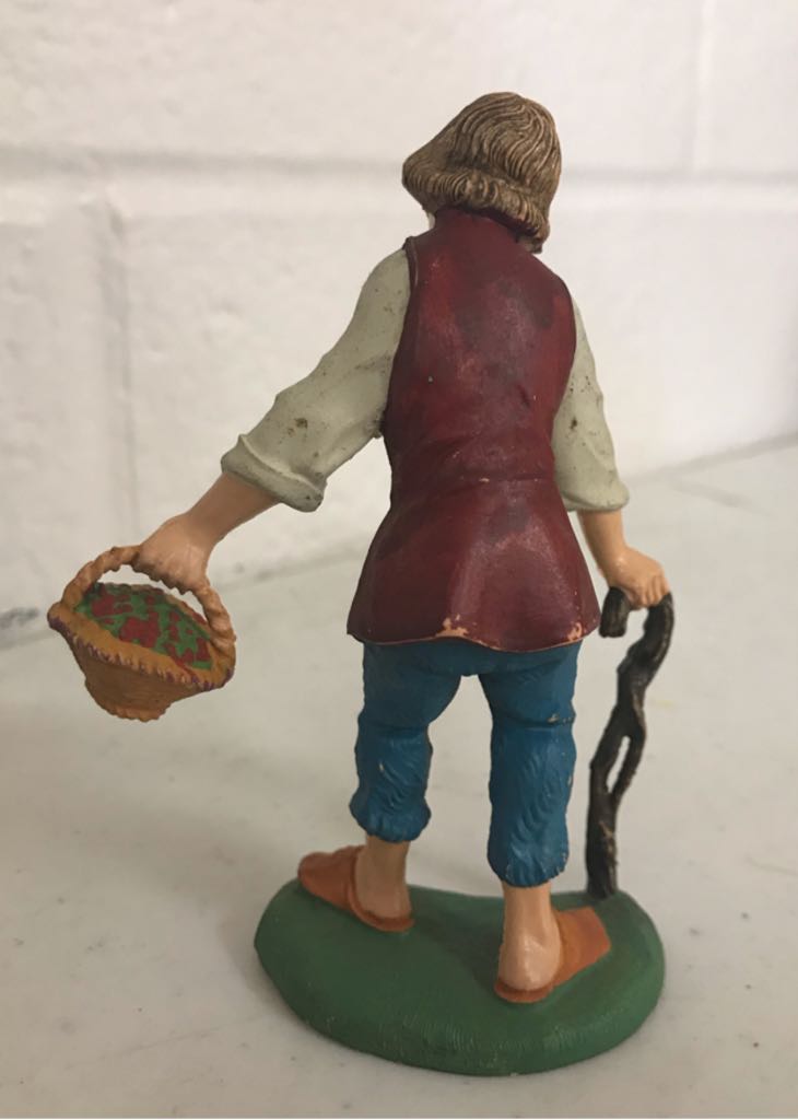 Fontanini - (Set 1) - #121 - Villager - Man With Basket & Cane - Villager (Nativity) ornament collectible - Main Image 2