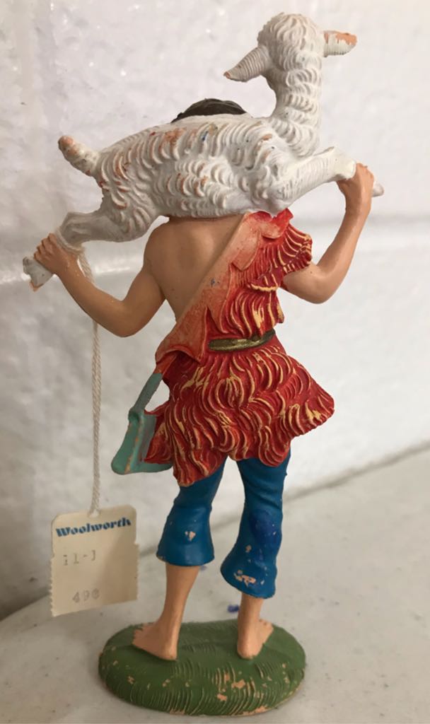 Fontanini - (Set 1) - #123 - Shepherd - Lamb On shoulders - Shepherd (Nativity) ornament collectible - Main Image 2